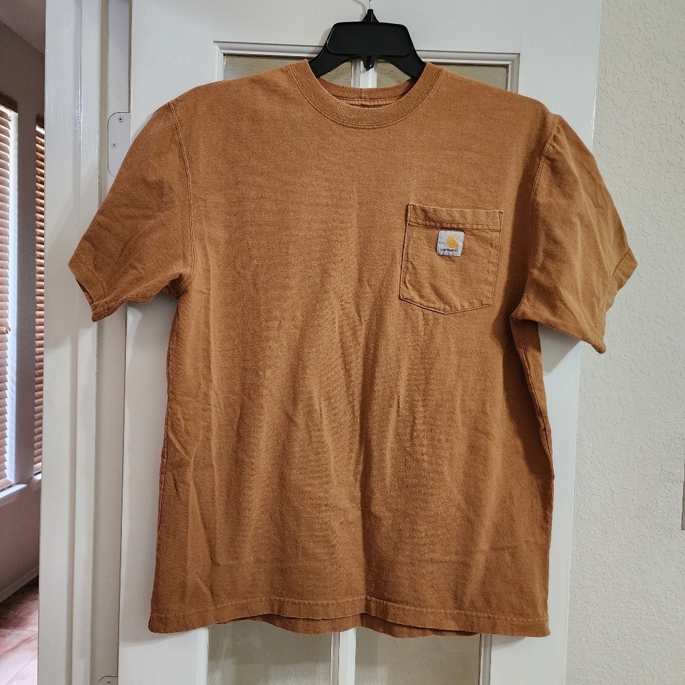 Carhartt Pocket T Shirt Brown Original Fit Workwear Heavyweight Tee Men's Medium